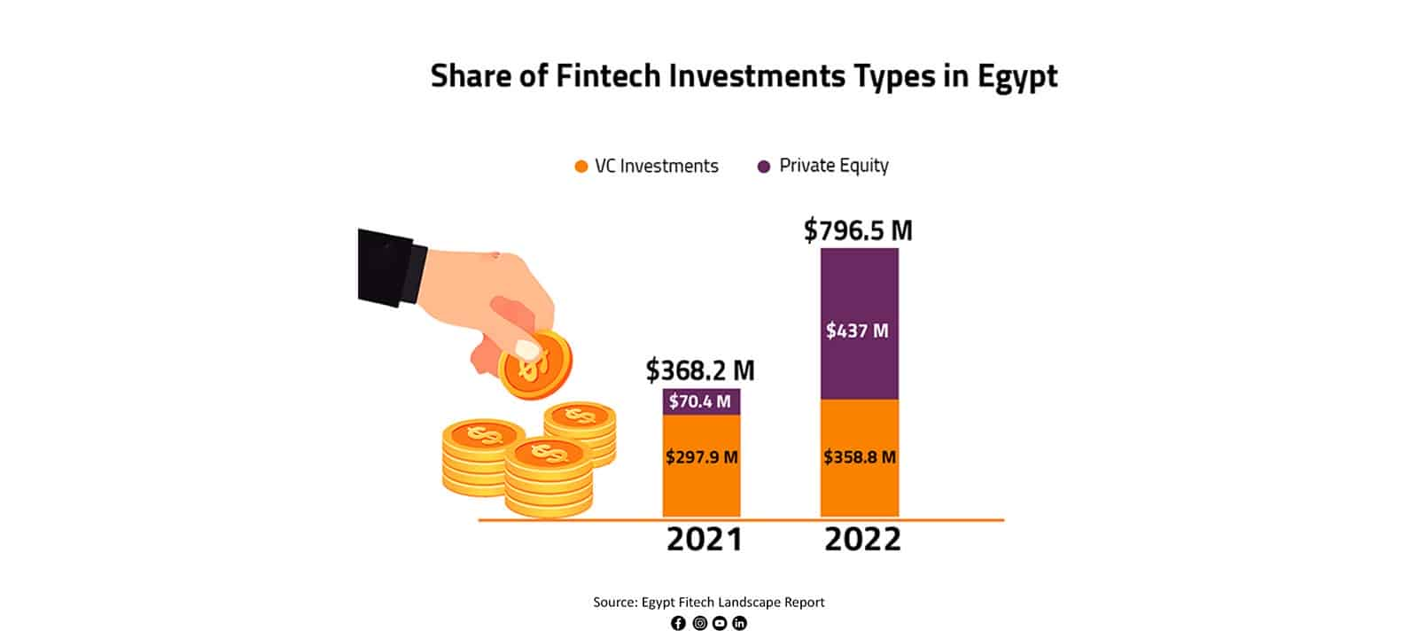 Share of Fintech Investments Types in Egypt 