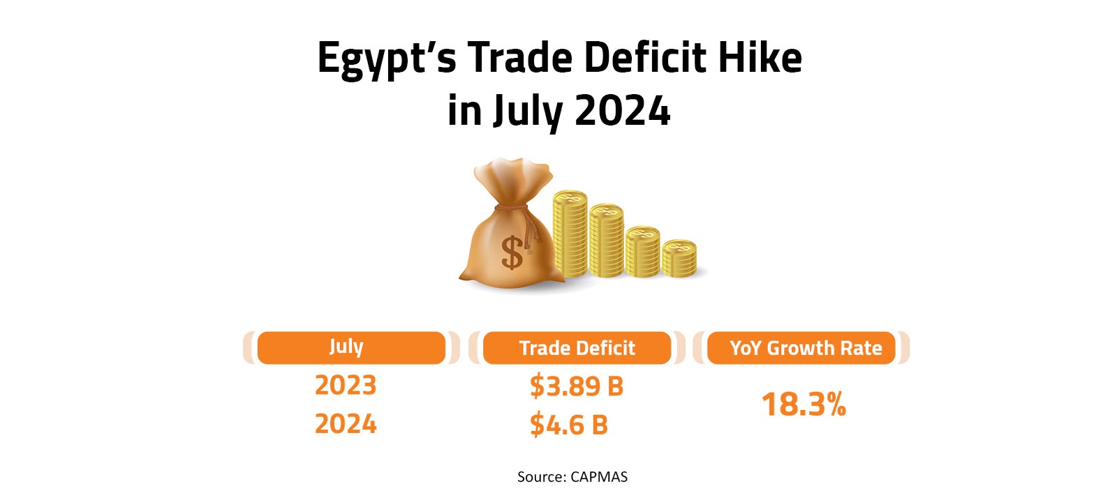 Egypt’s Trade Deficit Hike in July 2024